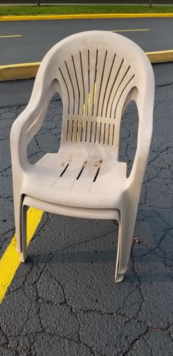 Beige plastic chairs