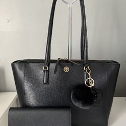 Tory Burch Tote Bag And Matching Wallet 