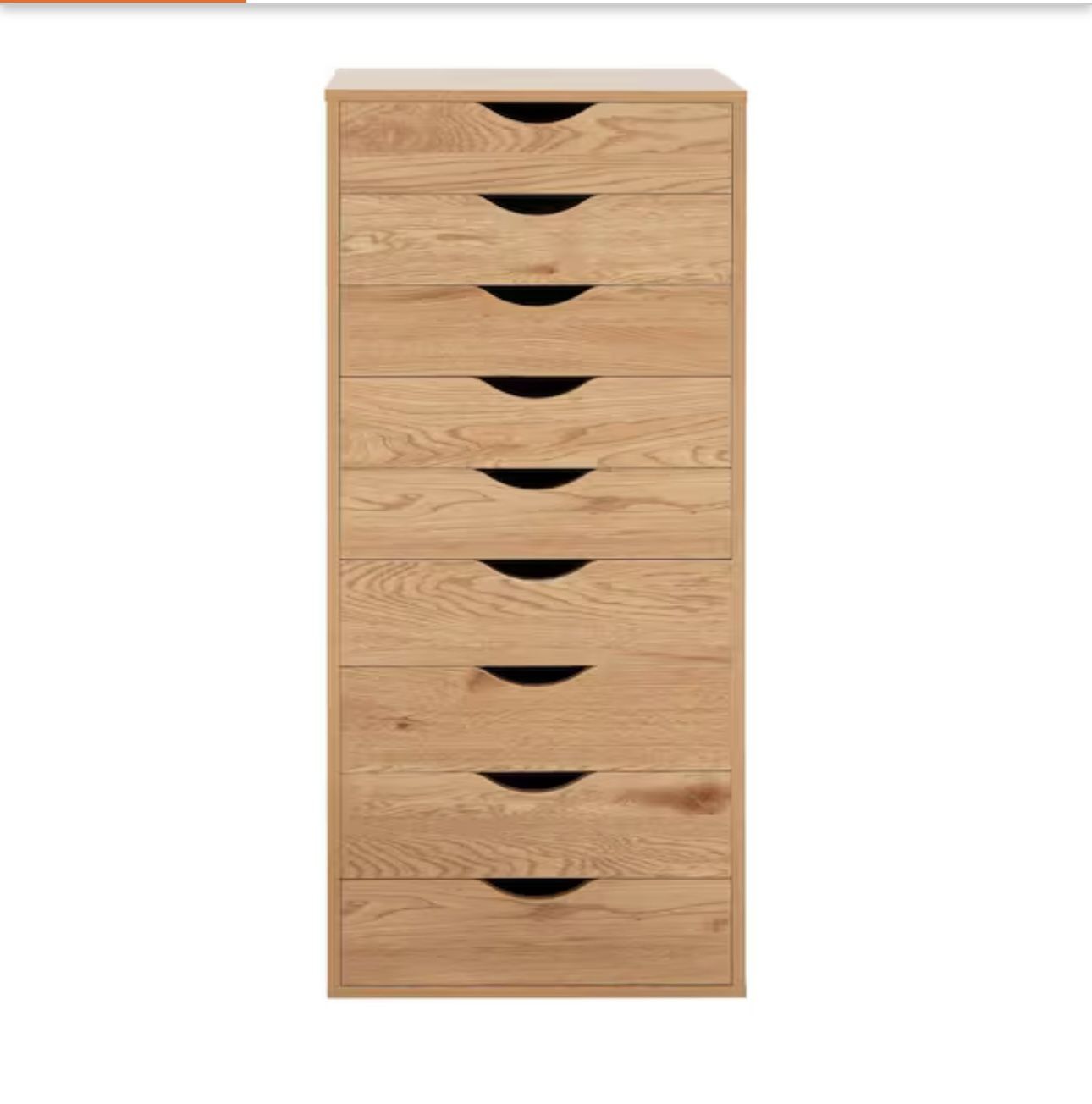 HOMESTOCK 9-Drawer, Natural Wood Storage Dresser Cabinet, 18.9 in. Large Storage and Closet Organizer, Vertical File Cabinet