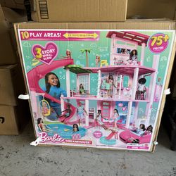 Barbie Dreamhouse Pool Party Doll House and Barbie Pink convertible 2-Seater Car