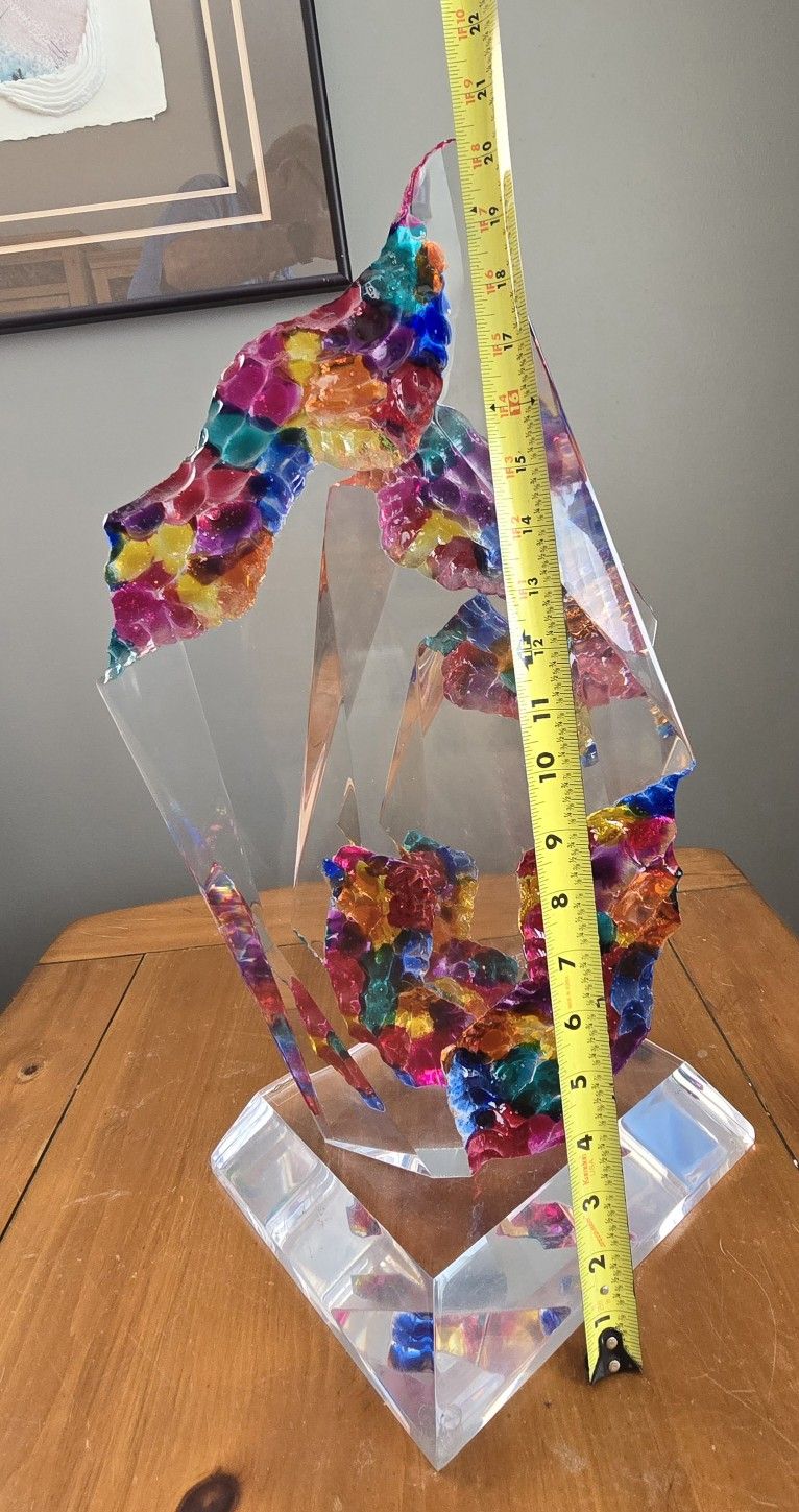 Shlomi HAZIZA Diana Lucite Acrylic Sculpture Signed Art