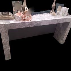 Vintage Mcm Marble Console Entry Table