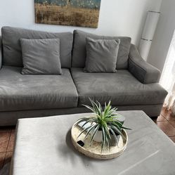 Grey Sofa With Ottoman