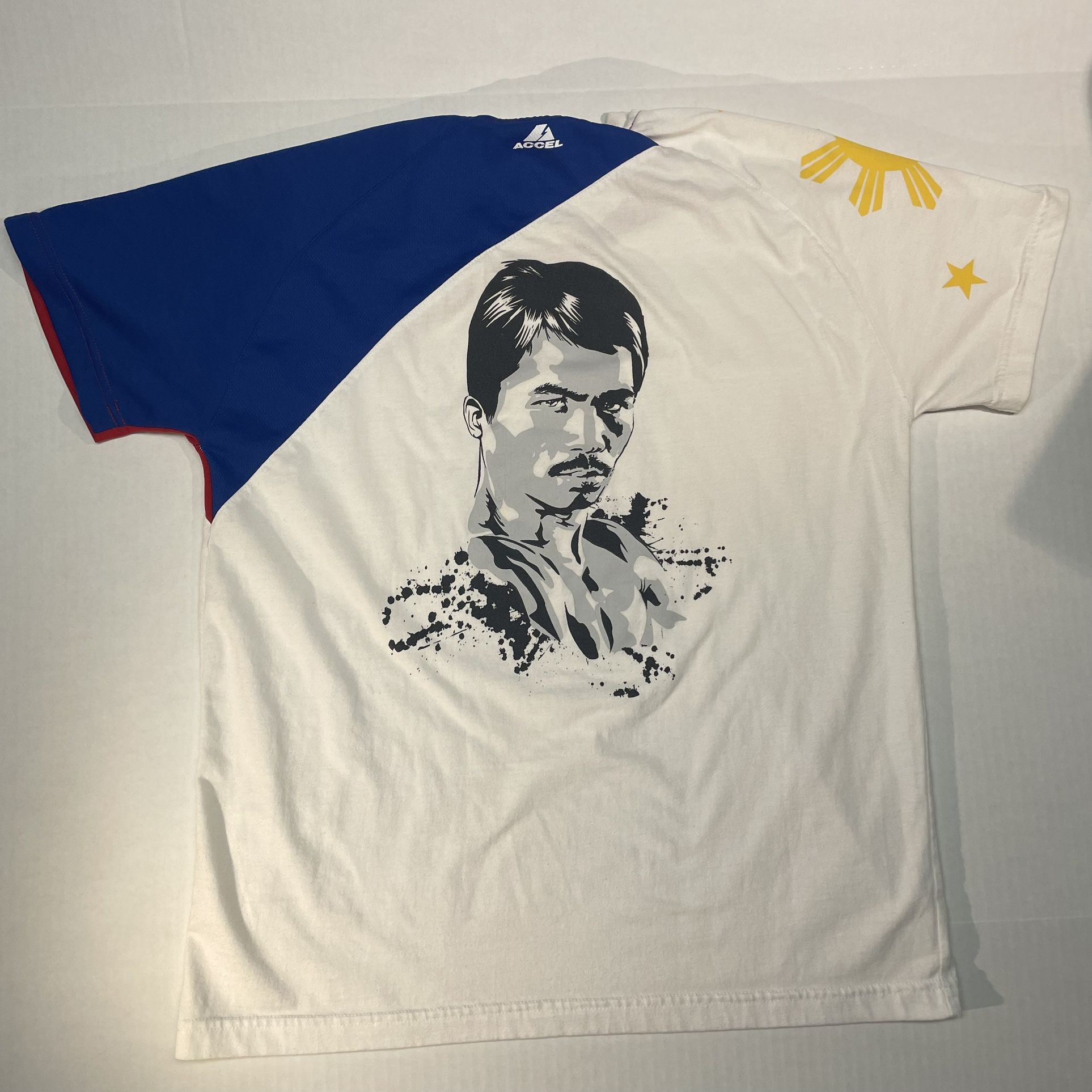 Manny Paquiao Accel Best Pound For Pound Boxer Filipino Vintage Shirt Size XL SlimFit