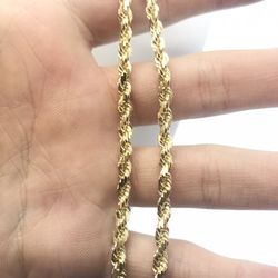 14K Rope Gold Chain Solid New 