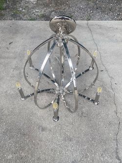 Chrome Multi-Arm Candelabra Chandelier