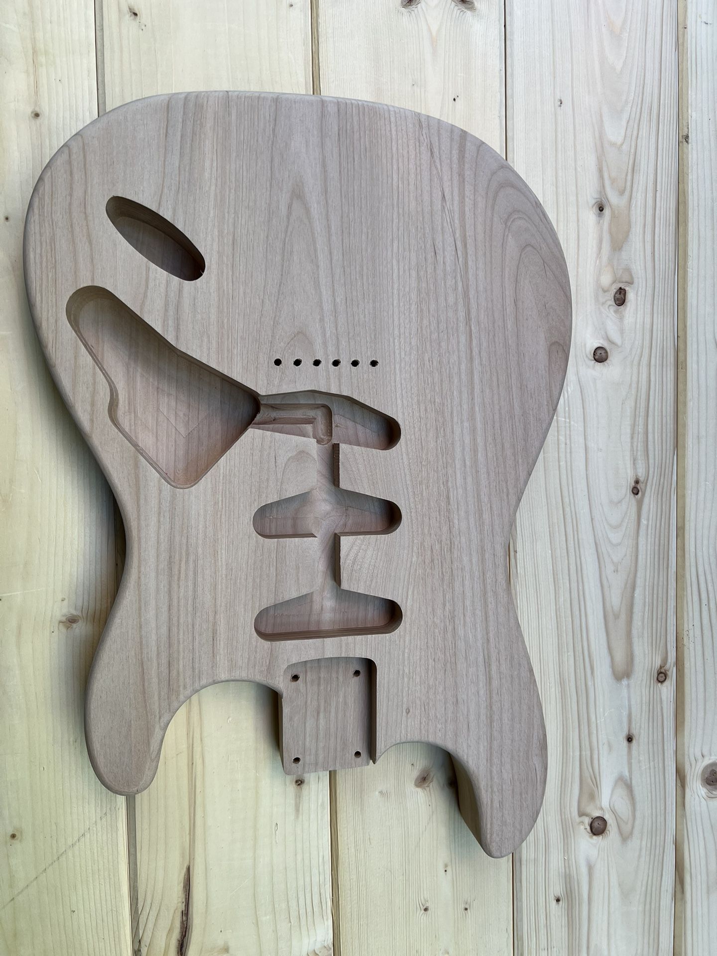Strat Style Guitar Body-SSS- Hardtail/ 3-piece Alder/weigh: 4.7lbs/ CNC Machine-3D Creation.