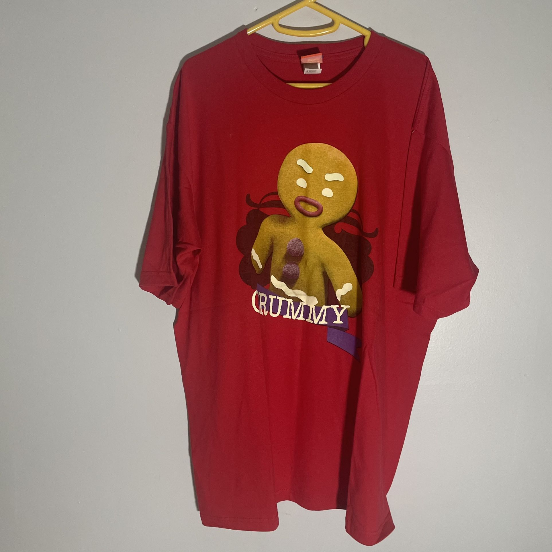 Vintage Y2K Shrek Gingy Crummy Gingerbread Man T Shirt Mens XL Red