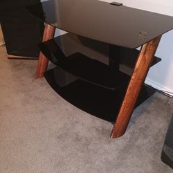 MEDIA CONSOLE | Black Glass & Wood