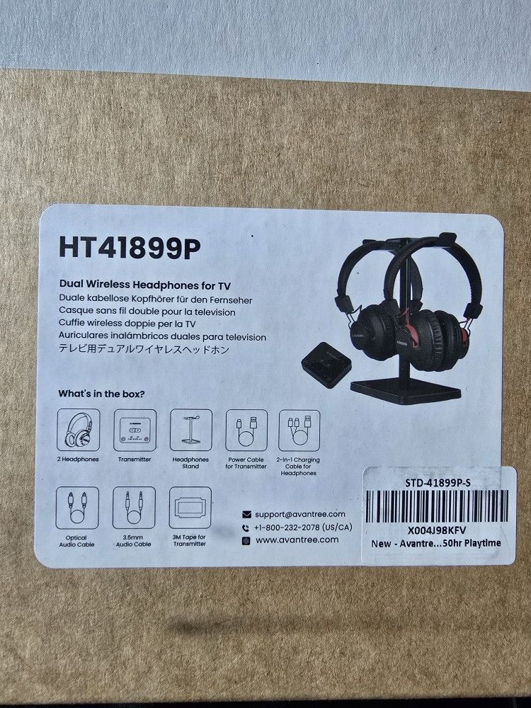 New Avantree Dual Wireless Headphones For Tv