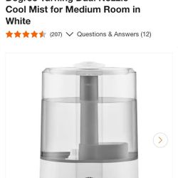Vissani
1 Gal. Ultrasonic Humidifier 360 Degree Turning Dual Nozzle Cool Mist for Medium Room in White