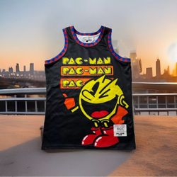 Pac-Man Video Game Men's Med Headgear Classics Embroidered Basketball Jersey