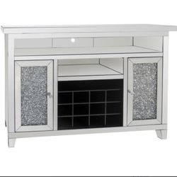 Glam Wine Cabinet Faux Crystal Inlay Brand New In Box Firm Price $860 