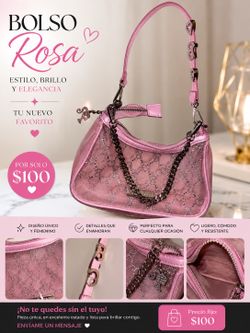 Bolso Rosa Estilo brillo y elegancia.