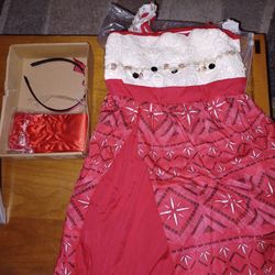 Moana style costume dress for kids size 130(US 7/8) with accessories
