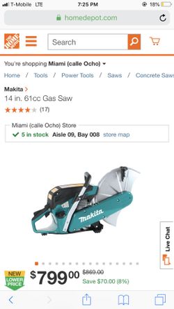 Makita saw 63cc not 61cc