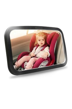(EE13) Shynerk Baby Car Mirror, Safety Car Seat Mirror for Rear Facing Infant with Wide Crystal Clear View, Shatterproof, Fully Assembled