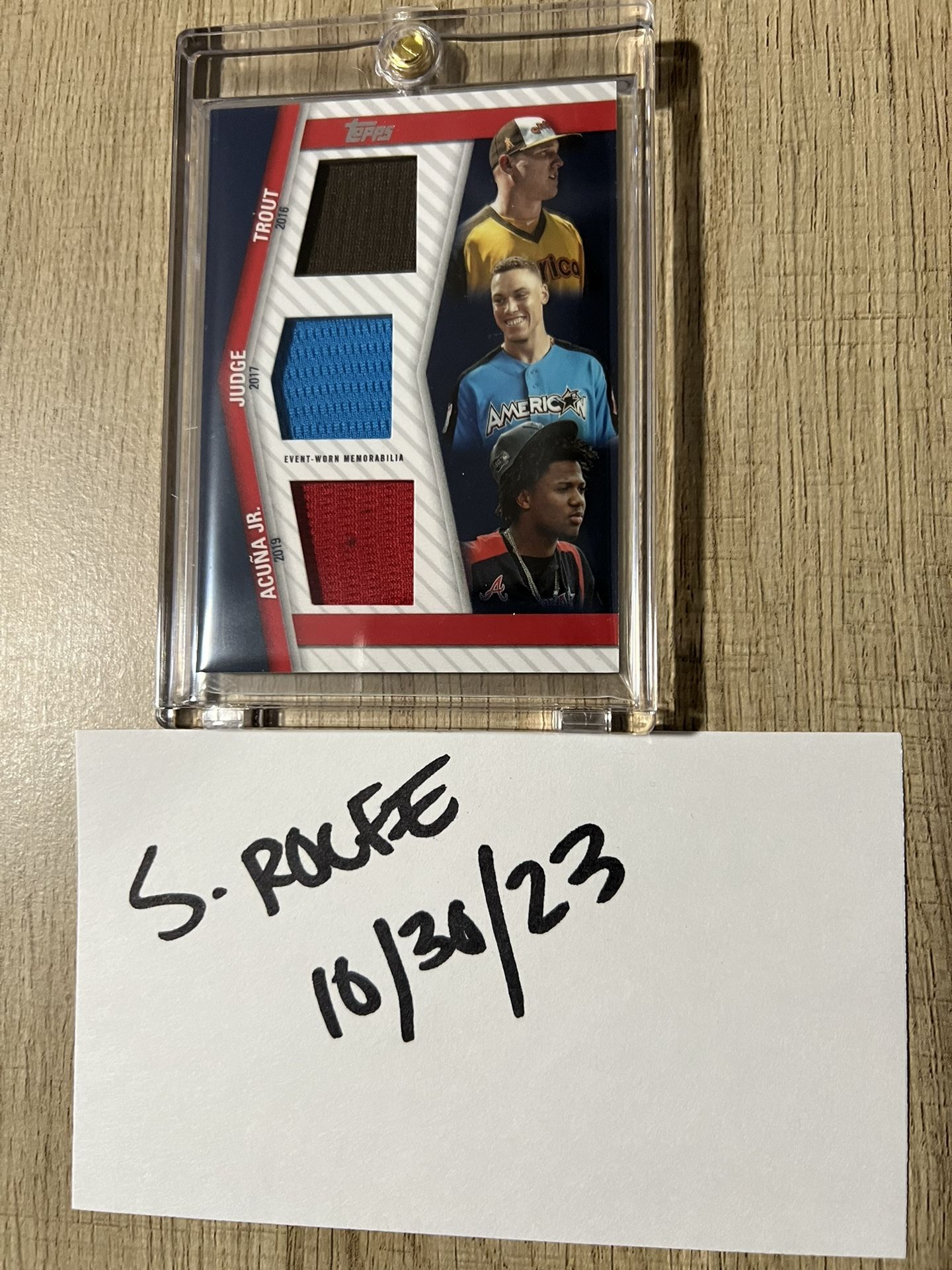 2020 TOPPS UPDATE ALL-STAR STITCHES TRIPLE RELIC CARD