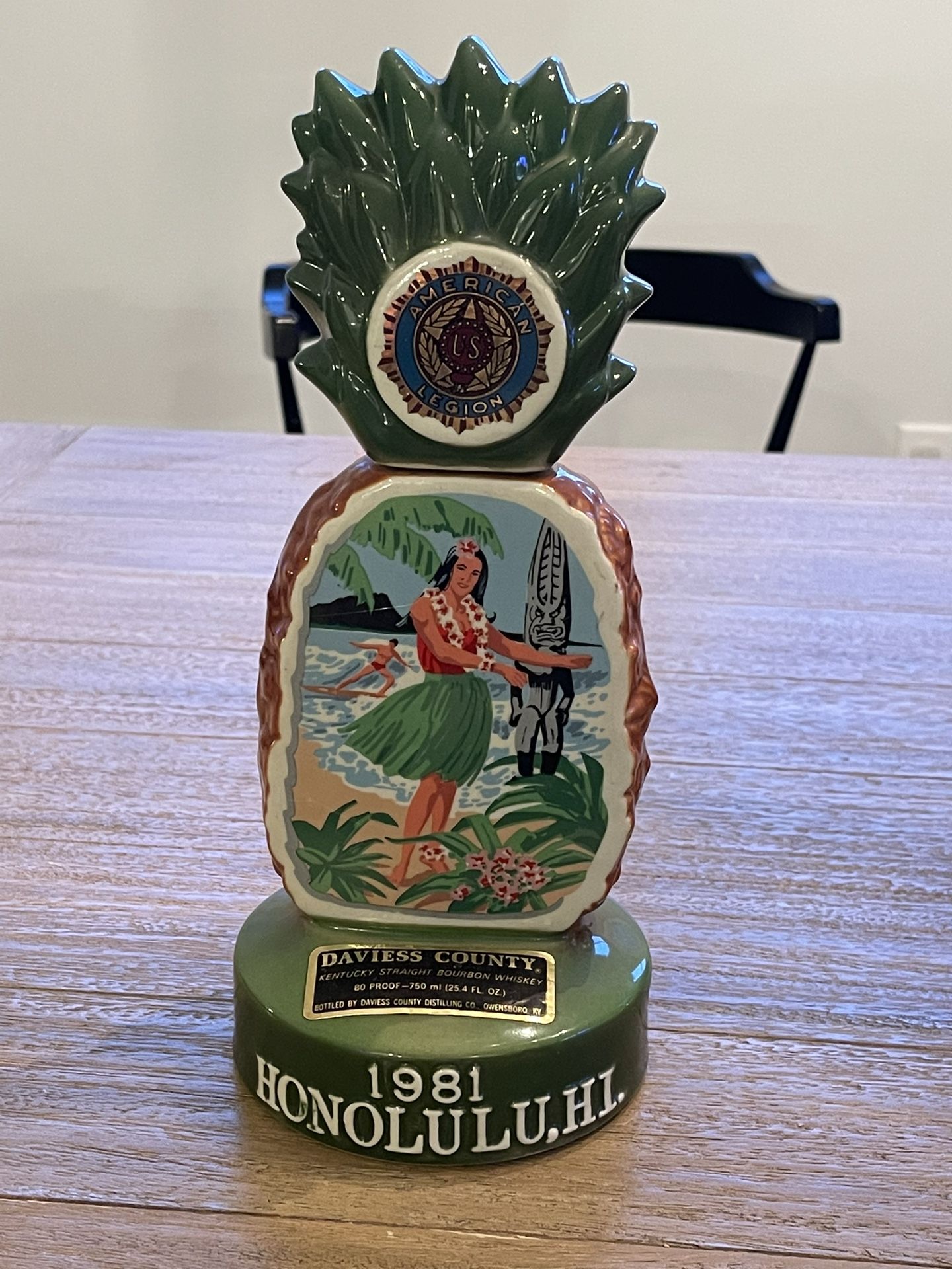 Honolulu American legion Vintage Collectors Bottle