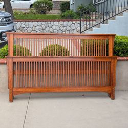 Mission Style Oak Hardwood King Headboard and Footboard