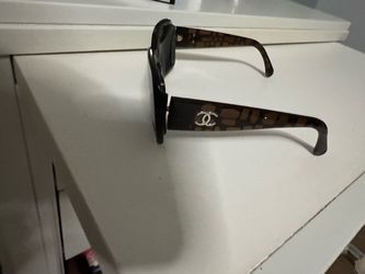 Chanel Square Sunglasses Brown Pattern Arms