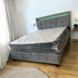 Luxury King LED Bed with Mattress and Box Spring - Ready for FAST Delivery 🚛