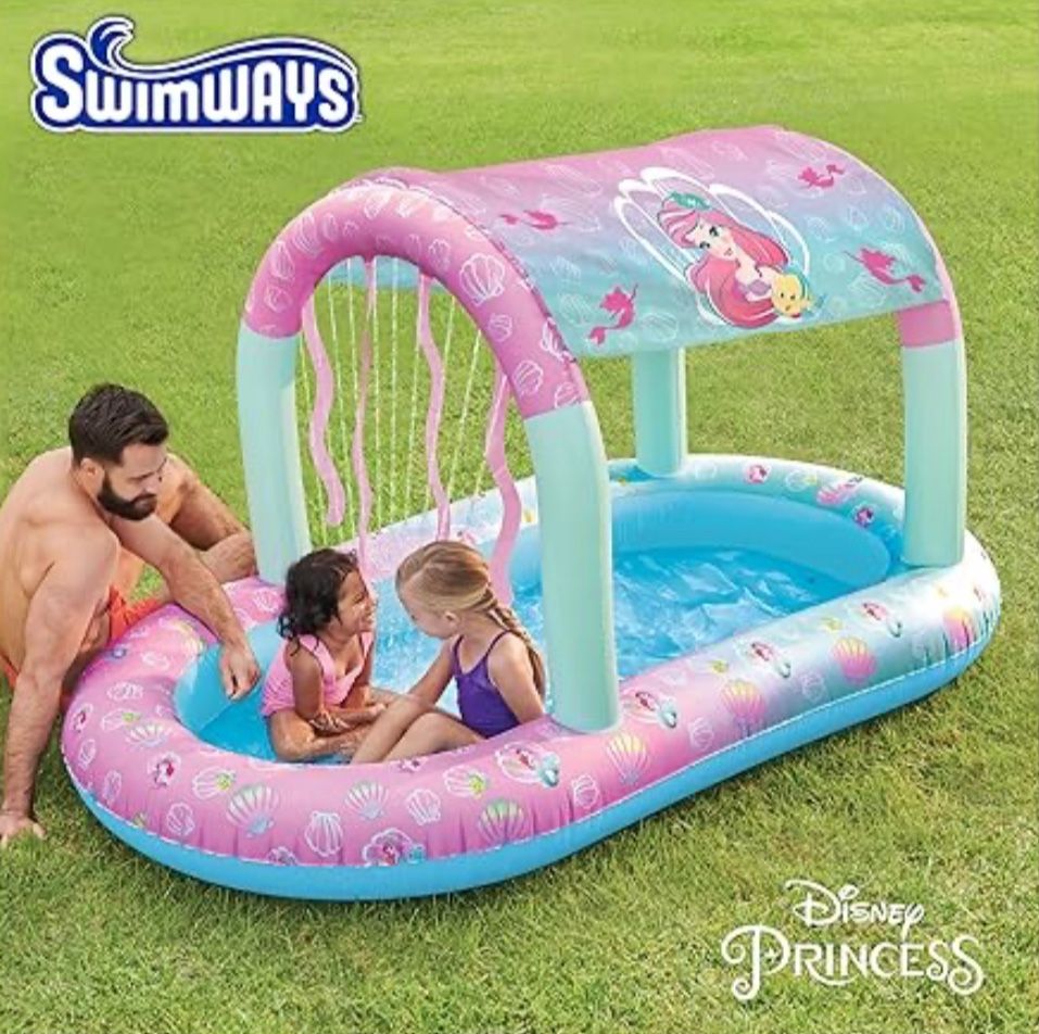 🔥NEW🔥 SwimWays Disney Princess Ariel Water Castle Deluxe Inflatable Pool