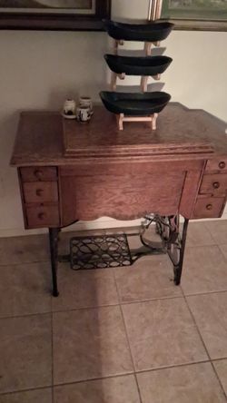 Antique Treadle Sewing Machine Cabinet