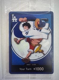 2 Sealed Dodgers x One Piece Luffy Promo Cards
