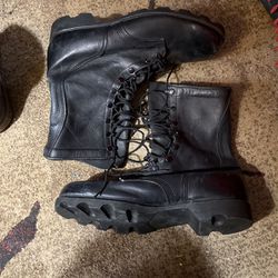 Vintage 1986 NS RO-Search Black Combat Boots Mens Leather Military Grunge Size 11 Or 13. 