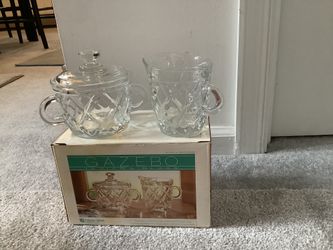 Indiana Glass vintage Sugar and Creamer 3 piece NIB