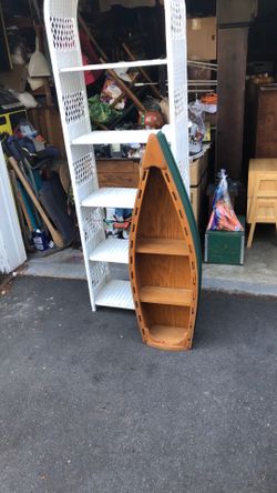 Boat bookshelf canoe Cabinet Rustic nautical