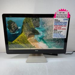 Asus Z240IE 24" 4K Touchscreen All-in-One  i7-7700T Windows 11 Pro PC 512GB NVMe SSD + 1TB HDD 16GB RAM