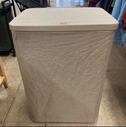 SONGMICS 44.9 Gal Laundry Basket Hamper 2 Compartments w/ Lid and Handles - Beige