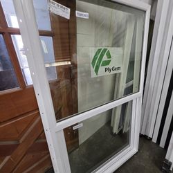 Vinyl White Tempered Sliding Window 35 1/2" Wide X 59 1/2" Wide