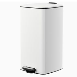8GL White Slim Square Trash Can