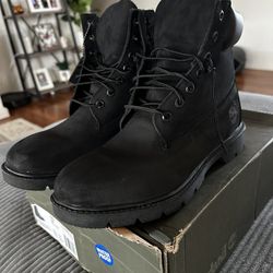 **TIMBERLAND CLASSIC 6 IN WATERPROOF BOOT BLACK NUBUCK** MENS 9.5