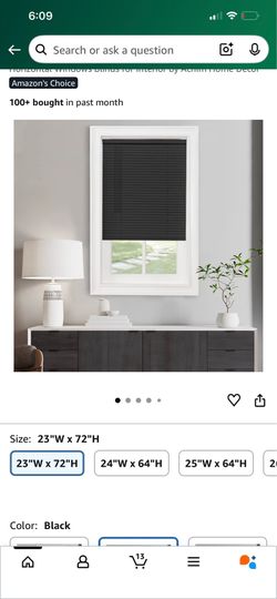 Cordless Mini Blinds- Black