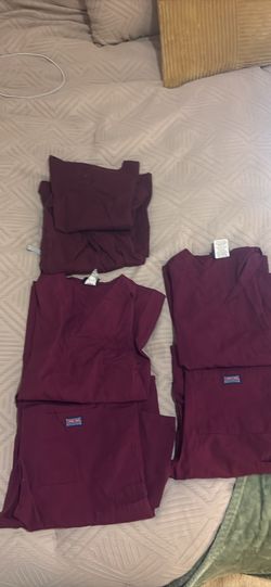 3 pairs of maroon scrubs - XS