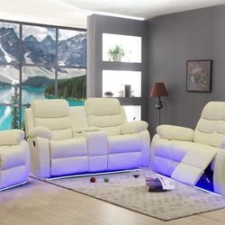 New Leatherette Recliner Sofa And Love Seat Only 
