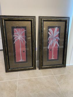 Framed Palm Tree Art