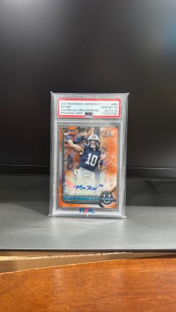 2021 Bowman University Bo Nix Orange Shimmer Auto /25 PSA 10 AUTO 10