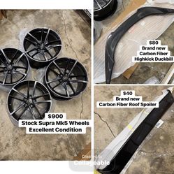 Supra MK5 A90 Stock Wheels, Duckbill, Roof Spoiler 