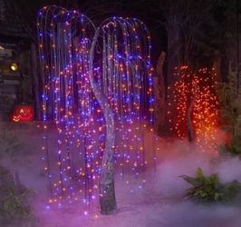 Home Accents Holiday 7 ft. Halloween Classics Color Changing LED Willow Tree Y8