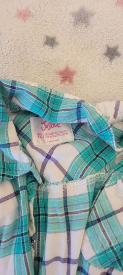 Justice Girls Plaid Shirt Size 12