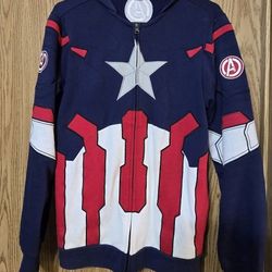 NEW MENS CAPTAIN AMERICA ZIP UP HOODIE FOR SALE