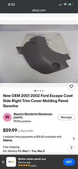 Fuel relay and fuse plastic cover for 2001 05 ford escape