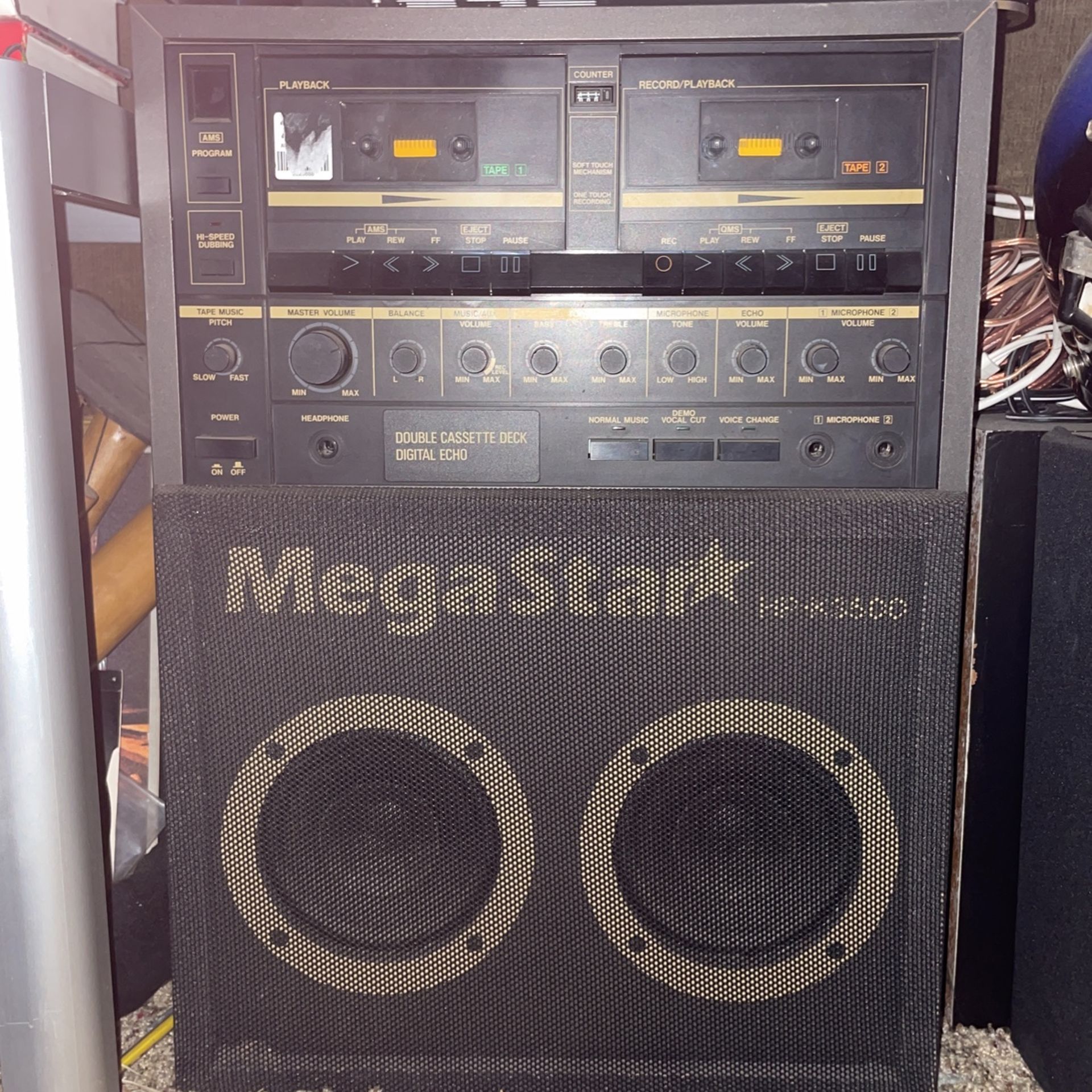 Mega Star Double Cassette Deck Digitial Echo