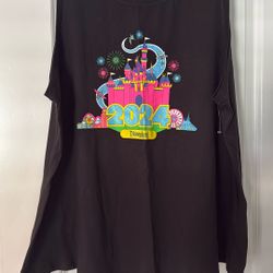 NEW, Size 2X Black Disney Vest T-shirt 