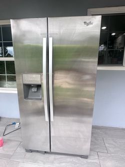 Whirlpool Stainless Steel Side-by-Side Refrigerator – Works Great – $300